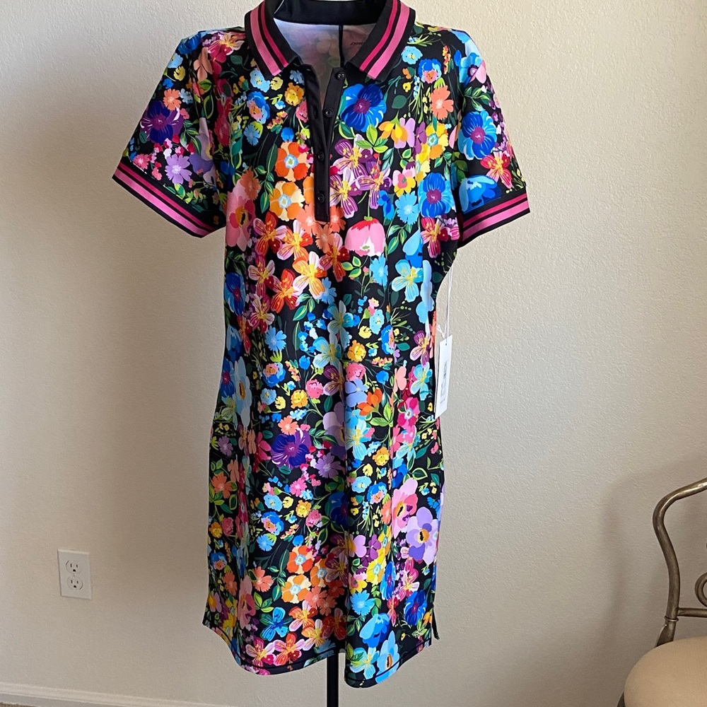 NWT Johnny Was Bee Active Polo Tennis Dress in Wild Bloom